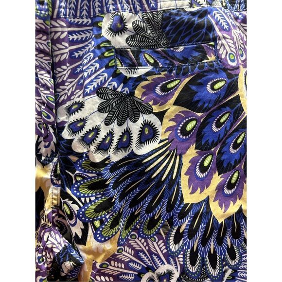 Bamboo Traders Size 16 Bermuda Shorts Purple Blue Peacock Pattern - Picture 4 of 4